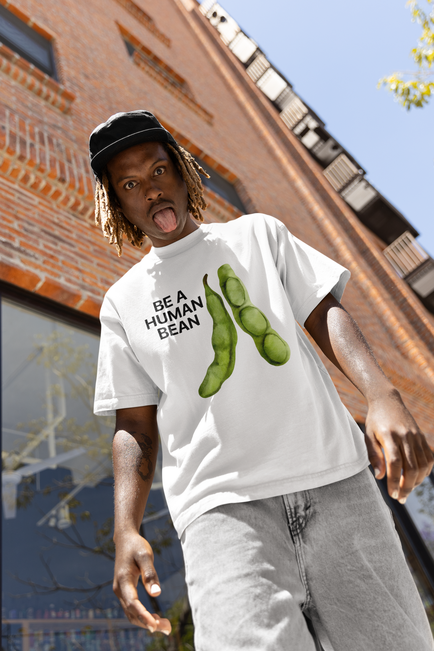 Be a Human Bean - White Tshirt