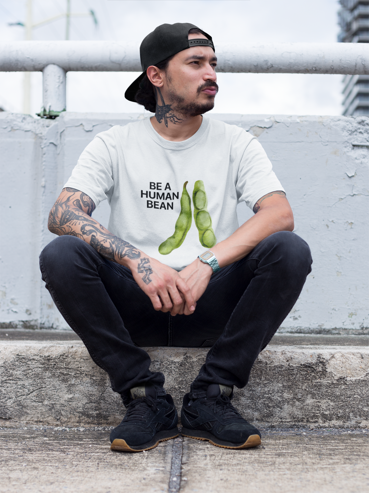 Be a Human Bean - White Tshirt