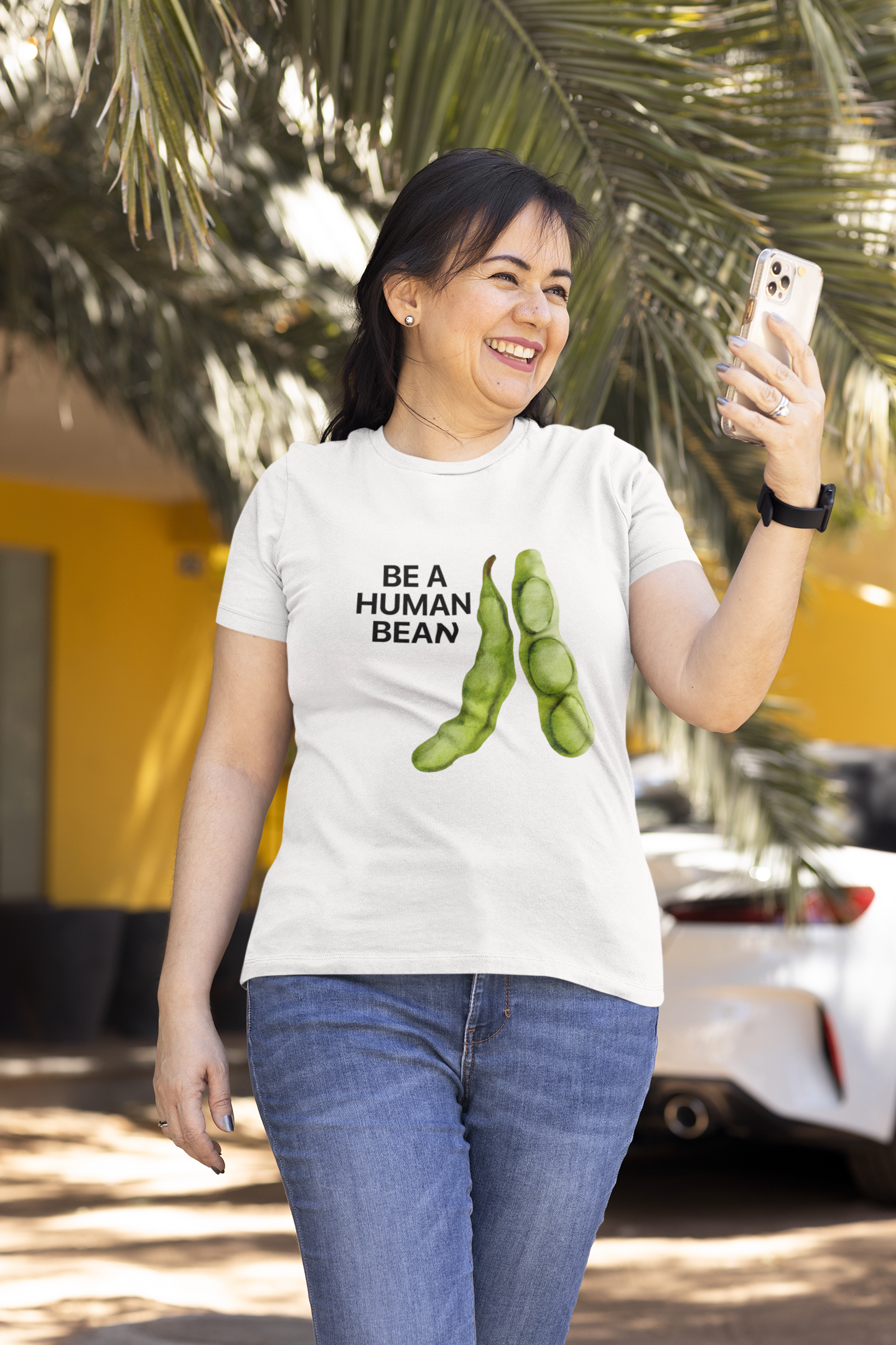 Be a Human Bean - White Tshirt